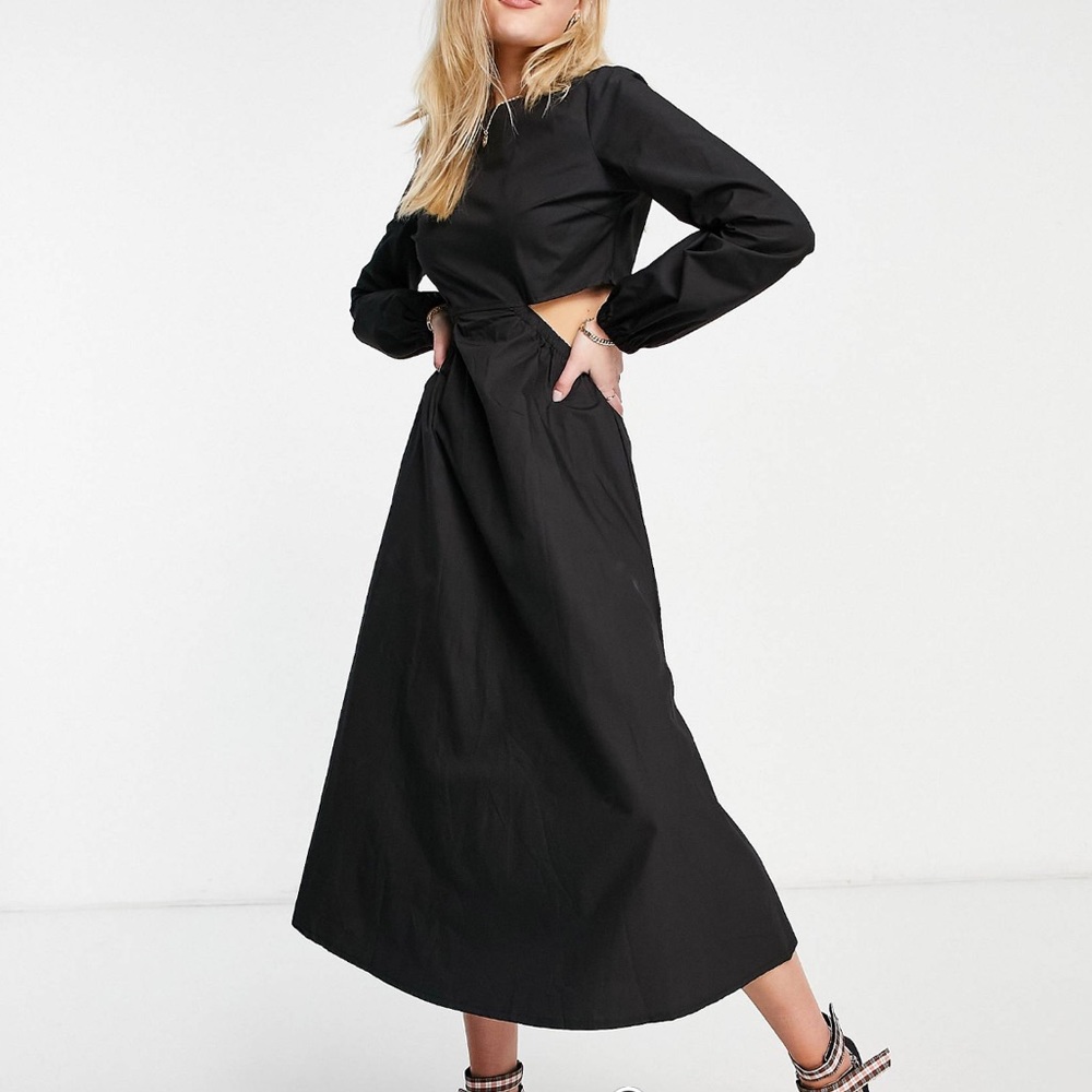 Midi dress with cut out sides